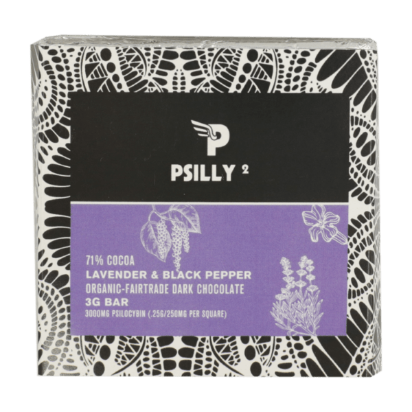 Psilly - Dark Chocolate Bar - Lavender & Black Pepper | Magic Mush Canada